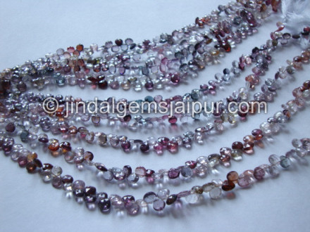 Multi Spinel Faceted Heart Shape Beads